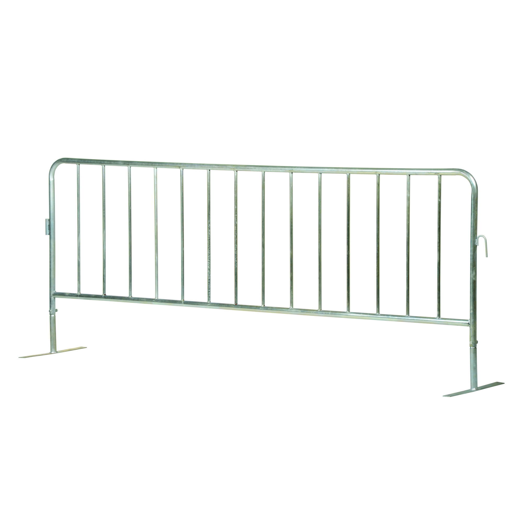 Vestil Steel Heavy Duty Crowd Control Interlocking Barrier with Flat Feet 101-3/4 In. Length Silver